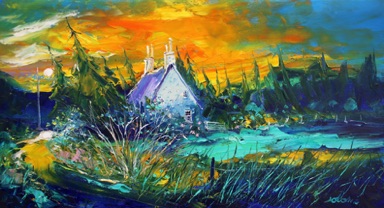 An evening gloaming on the road to Castle Sween 16x30